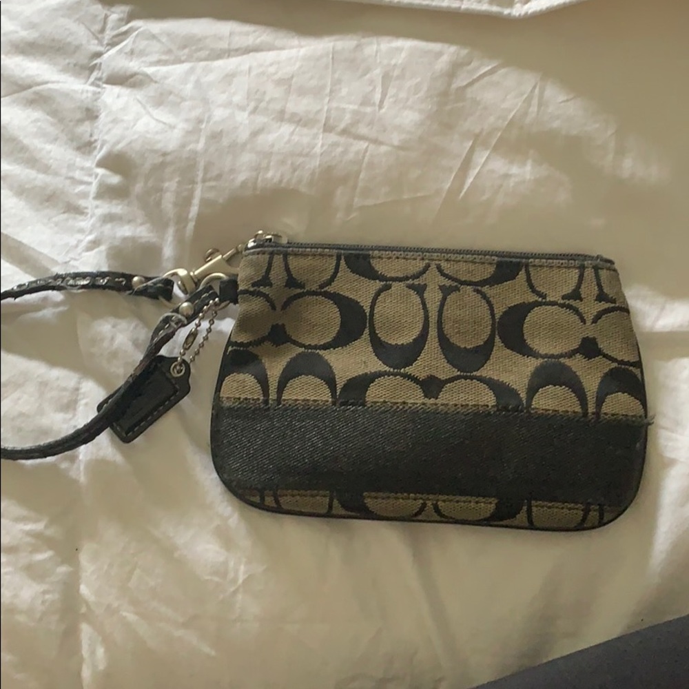 Black coach wristlet.